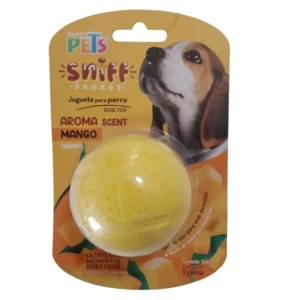JUGUETE PARA PERRO PELOTA AROMA A MANGO